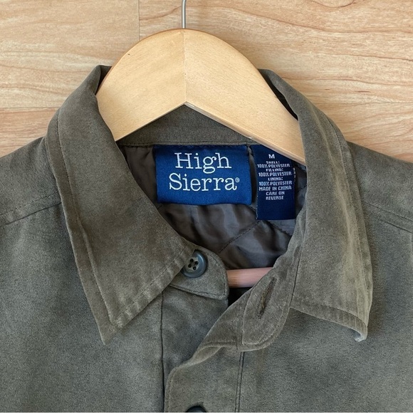 High Sierra Men’s Olive Green Suede like Jacket in Medium- Vintage & Perfect - Picture 5 of 8